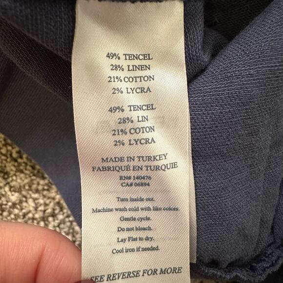 Faherty navy blue pull on linen jogger pants size M - Picture 8 of 12